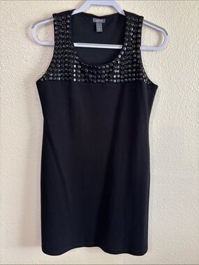 Kenneth Cole Reaction Black Studded Sleeveless Mini Dress XS